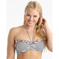 Bella Black Stripe Underwire Bandeau with Frill