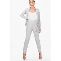 Belted Skinny Trouser - silver