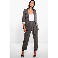 Belted Paperwaist Tailored Trouser - grey