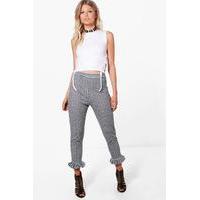 bella gingham frill hem trouser multi