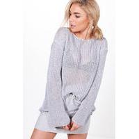 bell sleeve jumper grey