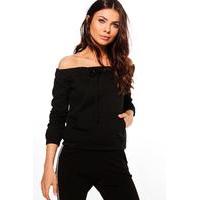 Bella Off The Shoulder Sweat - black