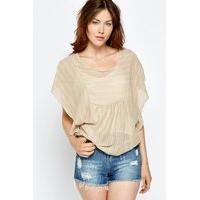 beige knitted batwing top