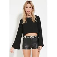 Bell-Sleeve Crop Top