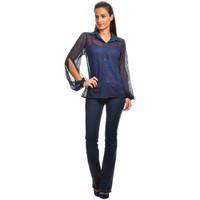 beaurivage shirt dentelle womens shirt in blue