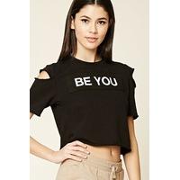 Be You Graphic Raw-Cut Top