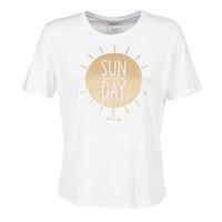 Bench SUNDAY PRINT T women\'s T shirt in white