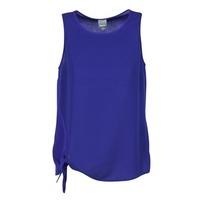 bench top woth knok detailing womens vest top in blue