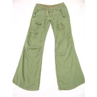 Bench khaki green linen cargo trousers, size XS (10-12) Bench - Size: 30\