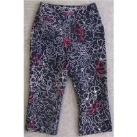 betty barclay size 10 34 length navy trousers with white and red flora ...