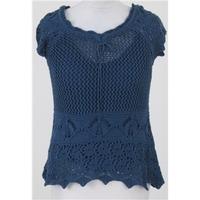betty jackson studio size l blue lace knitted top