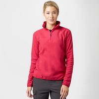 berghaus womens hartsop half zip micro fleece pink