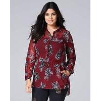 Berry Longline Shirt Drawstring Waist