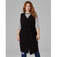 Belted Boucle Sleeveless Waistcoat