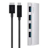 belkin usb 30 type c 4 port hub usb c to 4 x usb a aluminium