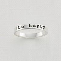 Be Happy Silver Ring