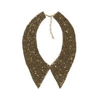 beaded collar necklace bronze