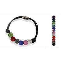 beaded crystal charm bracelet 13 colours