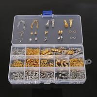 Beadia 1Set Jewelry Findings Lobster ClaspEnd CapJump RingsCrimp BeadsExtension Chain (Aprx 800Pcs)