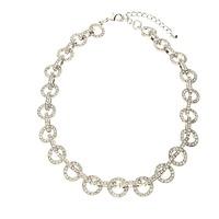 Bella Mia Tanya Silver Pavé Crystal Chunky Link Necklace