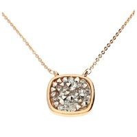 Bella Mia Zoella Rose Gold and Dragon Crystal Square Pendant Necklace