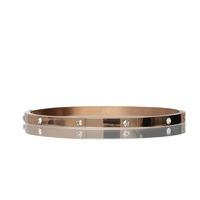 bella mia kylie solid rose gold bangle with crystal detailing