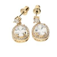 Bella Mia Gold Oval Crystal Earrings