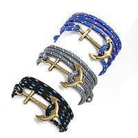 Beadia 1Pc Antique Brass Anchor Retro Multilayer Risers Bracelet Christmas Gifts