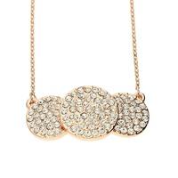 Bella Mia Lucy Trio of Rose Gold and Pavé Crystal Coin Necklace