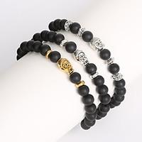 beadia 1pc 8mm black glass bead strand bracelet buddha bracelet christ ...