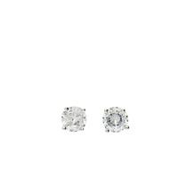 Bella Mia Classic Square Stud Earrings in Silver and Clear Stone