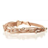 Bella Mia Multi- Strand Rose Gold Bracelet with Clear Stones