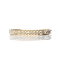 bella mia statement yellow gold bangle with crystal and pearl detailin ...