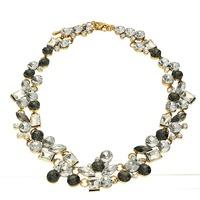 Bella Mia Georgina Statement Collar Necklace with Clear and Dark Stone Detailing