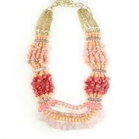 bella mia mini gem pink statement necklace