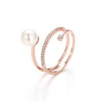 bella mia rose gold pearl crystal ring