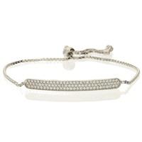 bella mia sterling silver cz bar drawstring bracelet