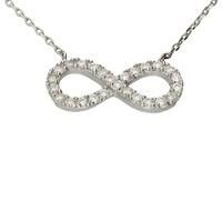 Bella Mia Sterling Silver CZ Infinity Necklace