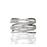 Bella Mia Galaxy Twisted Ring in Silver Plating