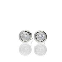 Bella Mia Silver Plated Stud Earrings with crystals