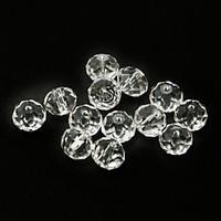 Beadia 120PCS Fashion Glass Facetted Crystal Beads 6x8mm Flat Round Shape Transparent Color DIY Spacer Loose Beads