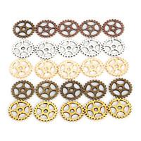 Beadia 50Pcs 15mm Alloy Metal Wheel Gear Charm