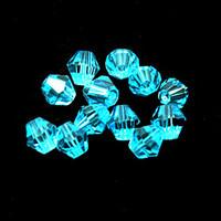 Beadia 100PCS Glass Facetted Crystal Beads 6mm Diamond Bicone Shape Turquoise Color DIY Spacer Loose Beads