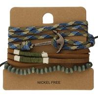 Bella Mia Mens Blue and Khaki Anchor Bracelet Pack