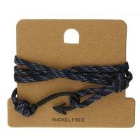 Bella Mia Mens Midnight Blue Wrap Black Hook Bracelet