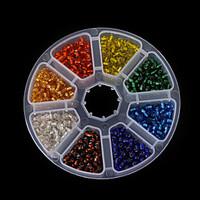 Beadia 1Box/135g Glass Seed Beads 4mm Round Mixed Colors With Silver Inner (aprx.1100pcs)