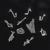 Beadia Metal Musical Instrument Musical Notes Charm Pendants Antique Silver Plated DIY Jewelry Accessories