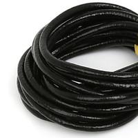 Beadia 4mm/5mm/6mm Round Black Leather Cord Wire String(Three Sizes 4mm-3mts;5mm-2mts;6mm-1m)