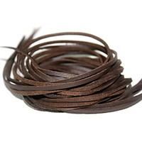 Beadia 10 Pcs DIY Accessories 3mm (100cm Length) Brown Flat Faux Suede Leather Cord Lace String