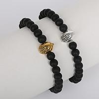 beadia 1pc 8mm black glass bead strand bracelet helmet bracelet christ ...